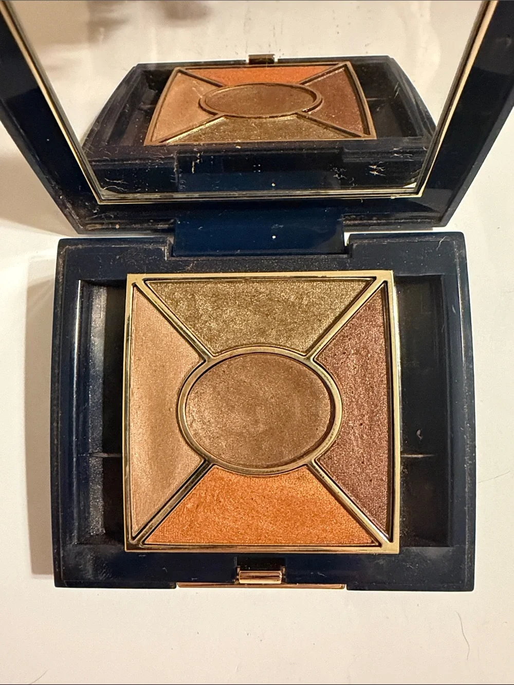 Dior Glossy Navy Compact 5 Colors Eyeshadow with Gold Logo